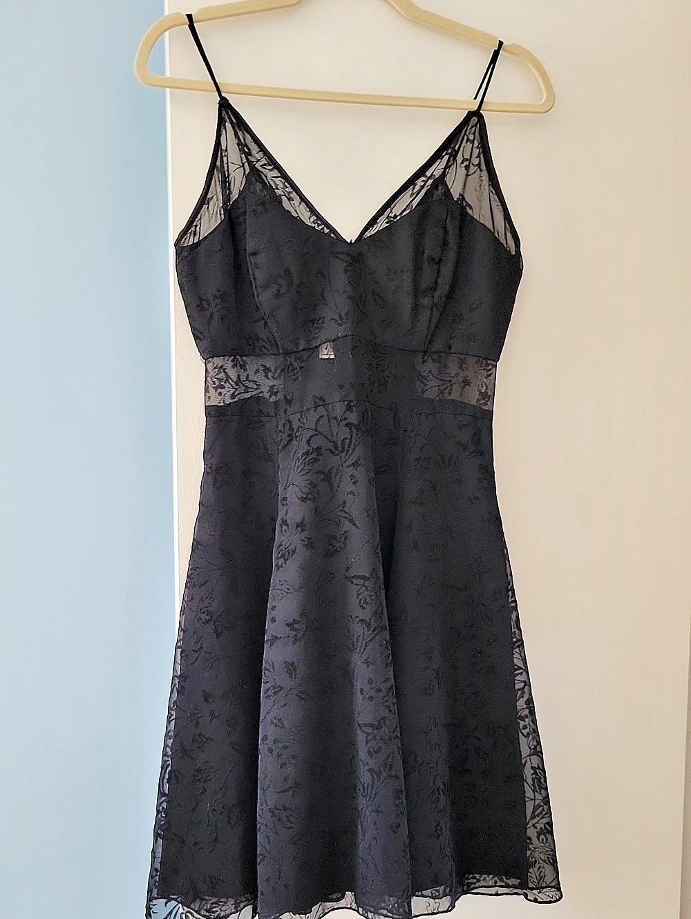 Vintage Jessica McClintock Gunne Sax Floral Lace Mini Dress (Like New)